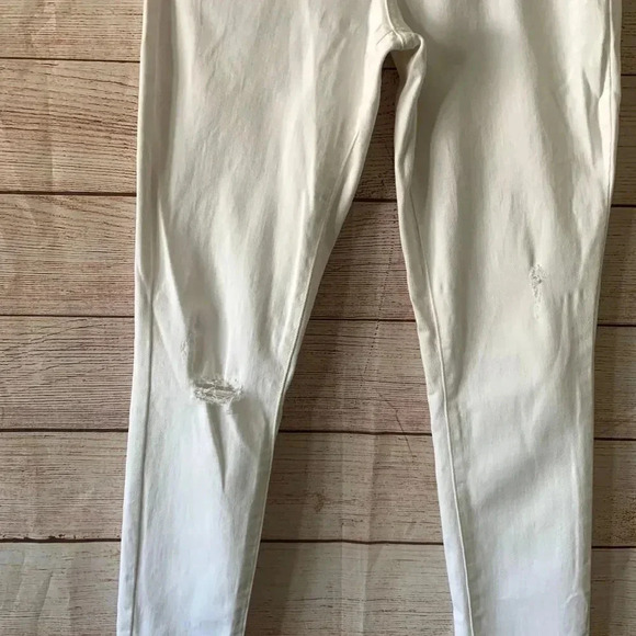 Old Navy Rockstar Slim Ankle Jeans Women’s Size 6 White Distressed Pants Stretch - Picture 4 of 12